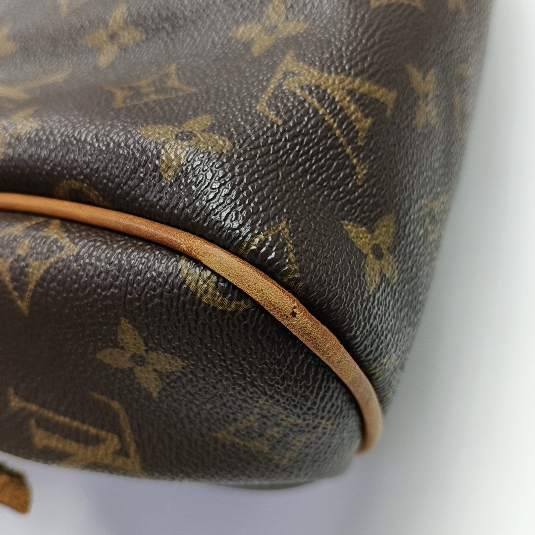 MONTORGUEI PM Monogram Coated Canvas Brown