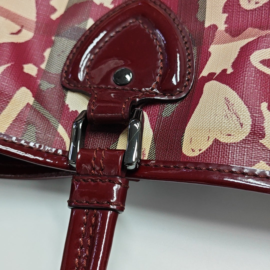 Coated Canvas Tote Bag Red
