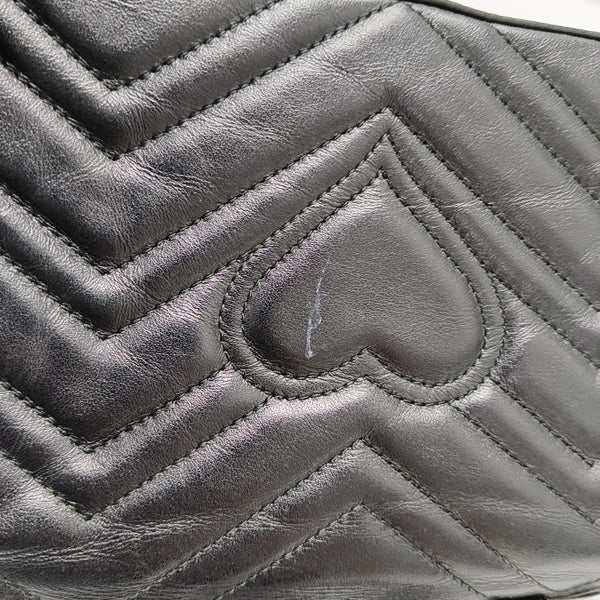 GG Marmont Mini Quilted Calfskin Black
