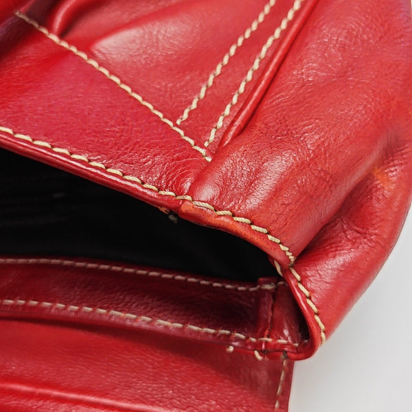 Calfskin Top Handle Bag Red