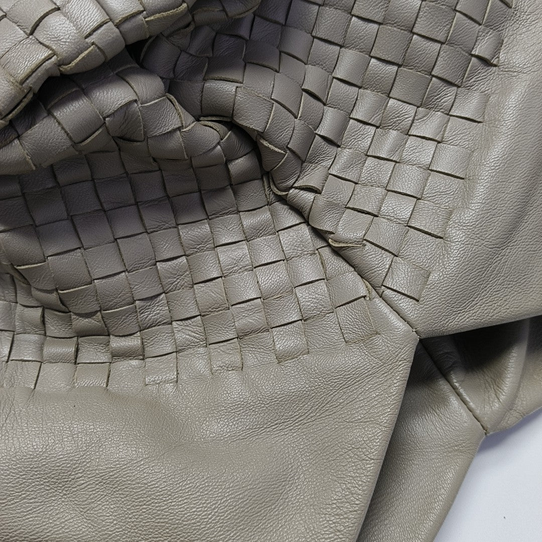 Lambskin Top Handle Bag Gray