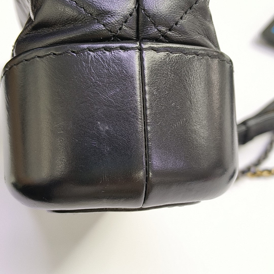 GABRIELLE Small Quilted Vintage Calf Black