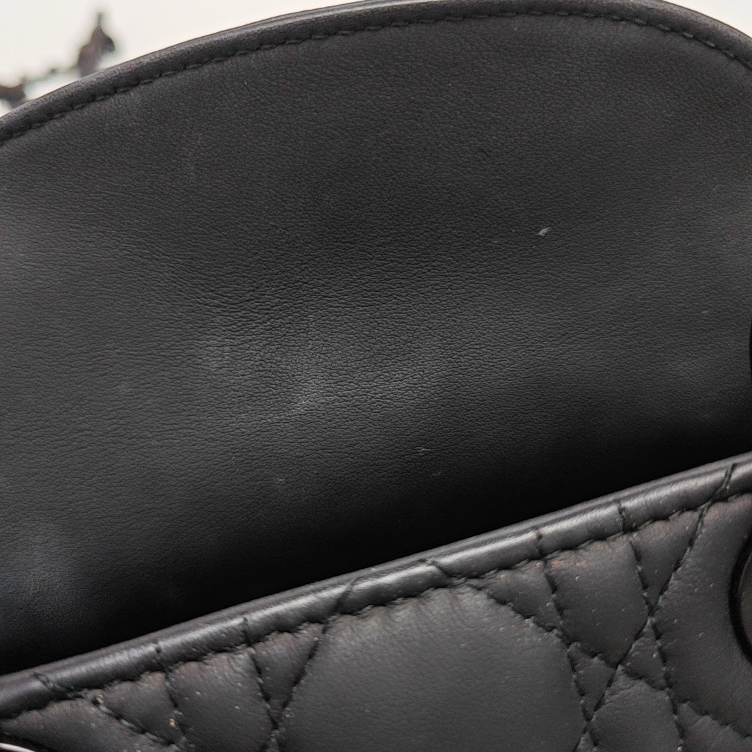 Lady Dior Mini Cannage Calfskin Black