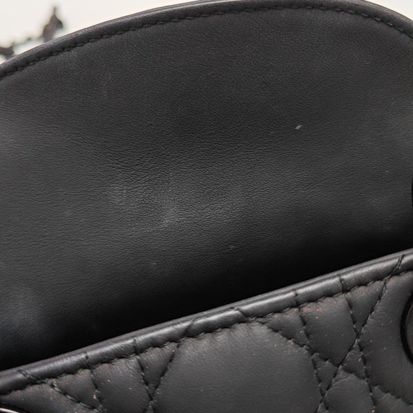 Lady Dior Mini Cannage Calfskin Black