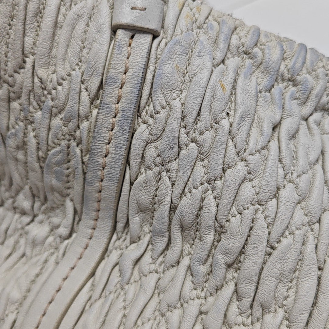 Avenue Quilted Lambskin White