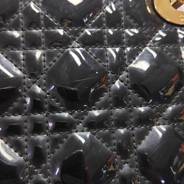 Lady Dior Medium Cannage Patent Leather Black