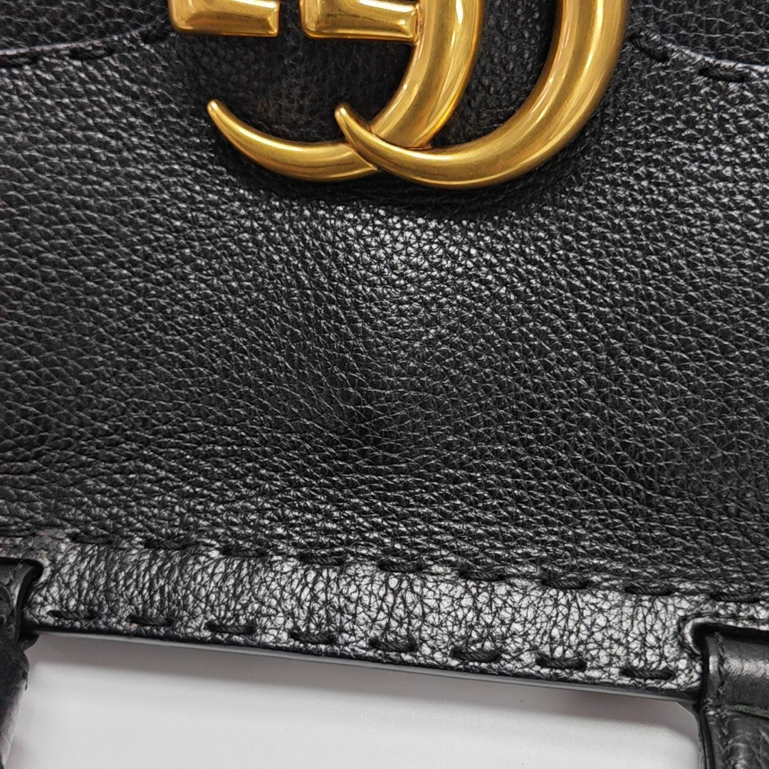 GG Marmont Top Handle Large Calfskin Black