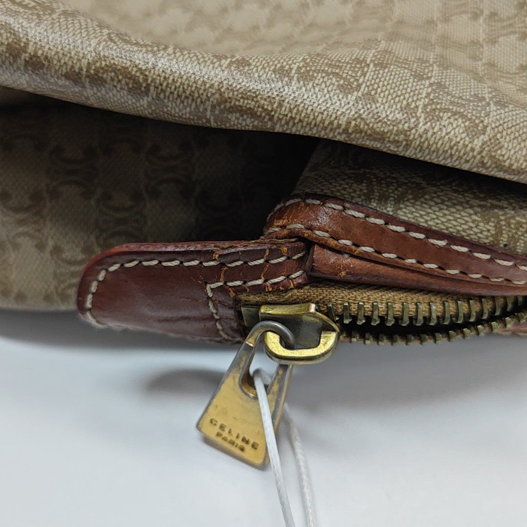 Coated Canvas Clutch Beige