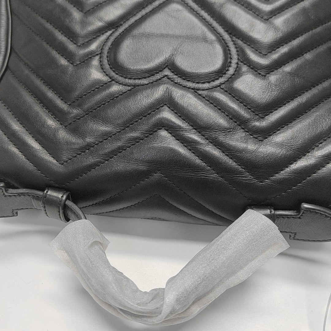 GG Marmont Small Quilted Calfskin Black