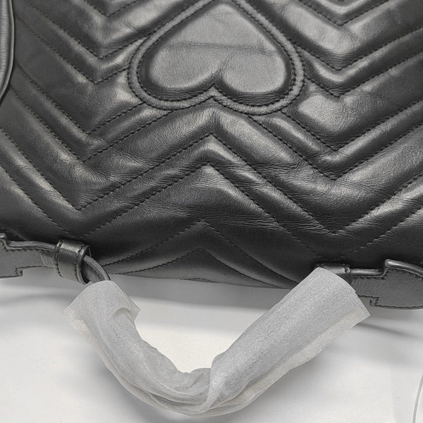 GG Marmont Small Quilted Calfskin Black