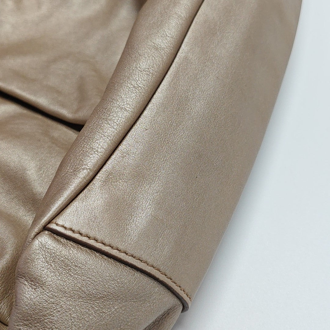 Calfskin Top Handle Bag Beige