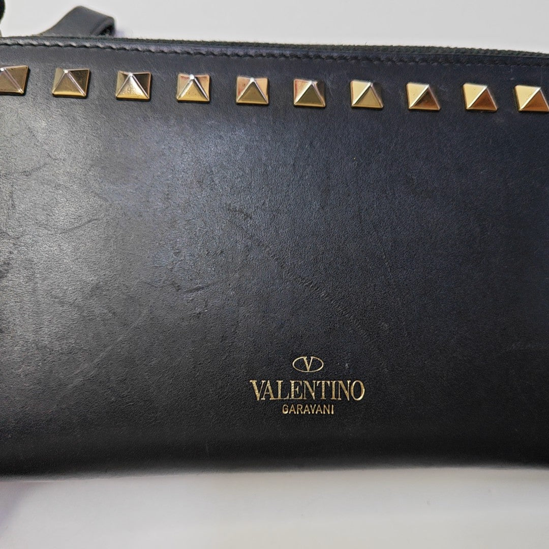 Cartera Rockstud de piel de ternera negra