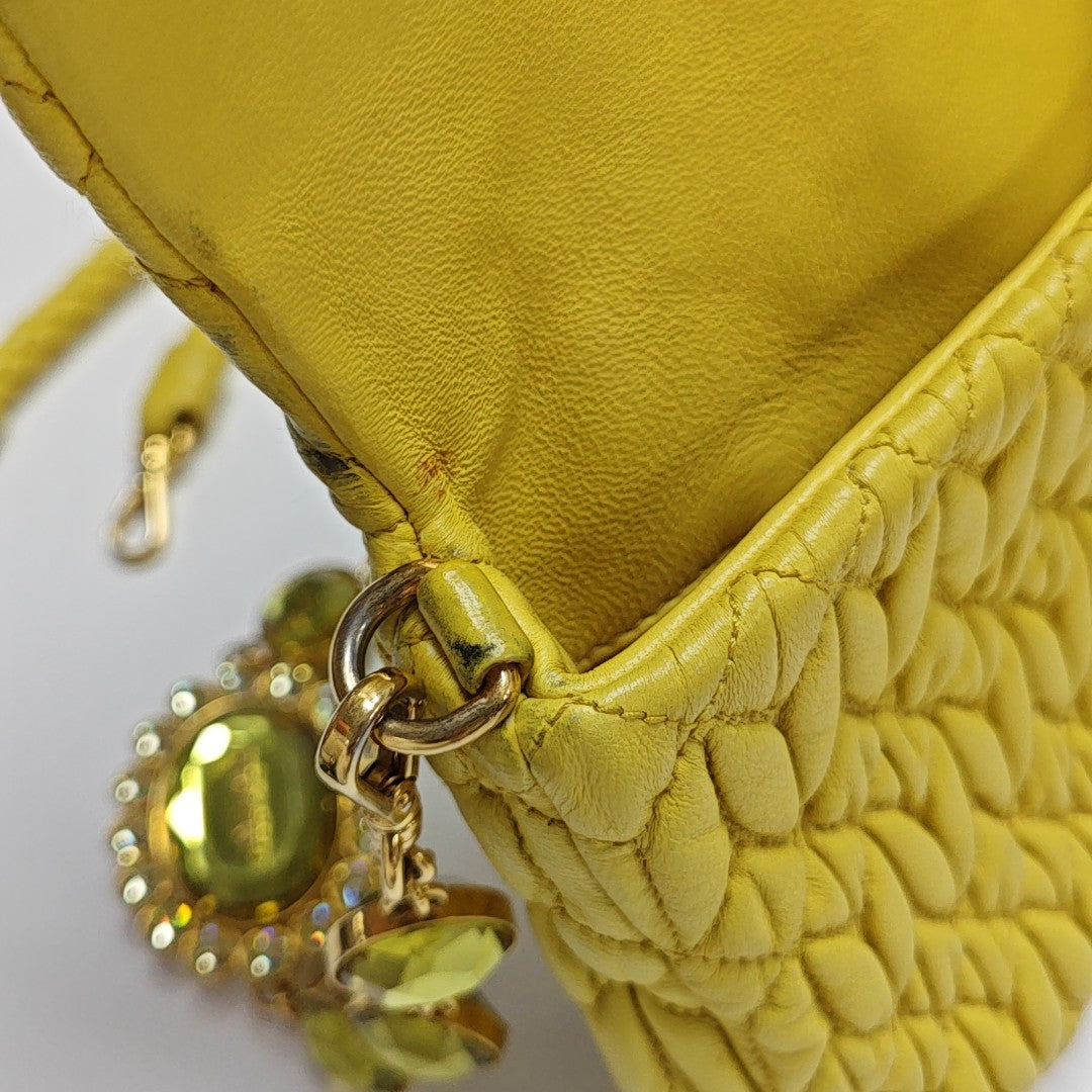 Crystal Quilted Lambskin Yellow