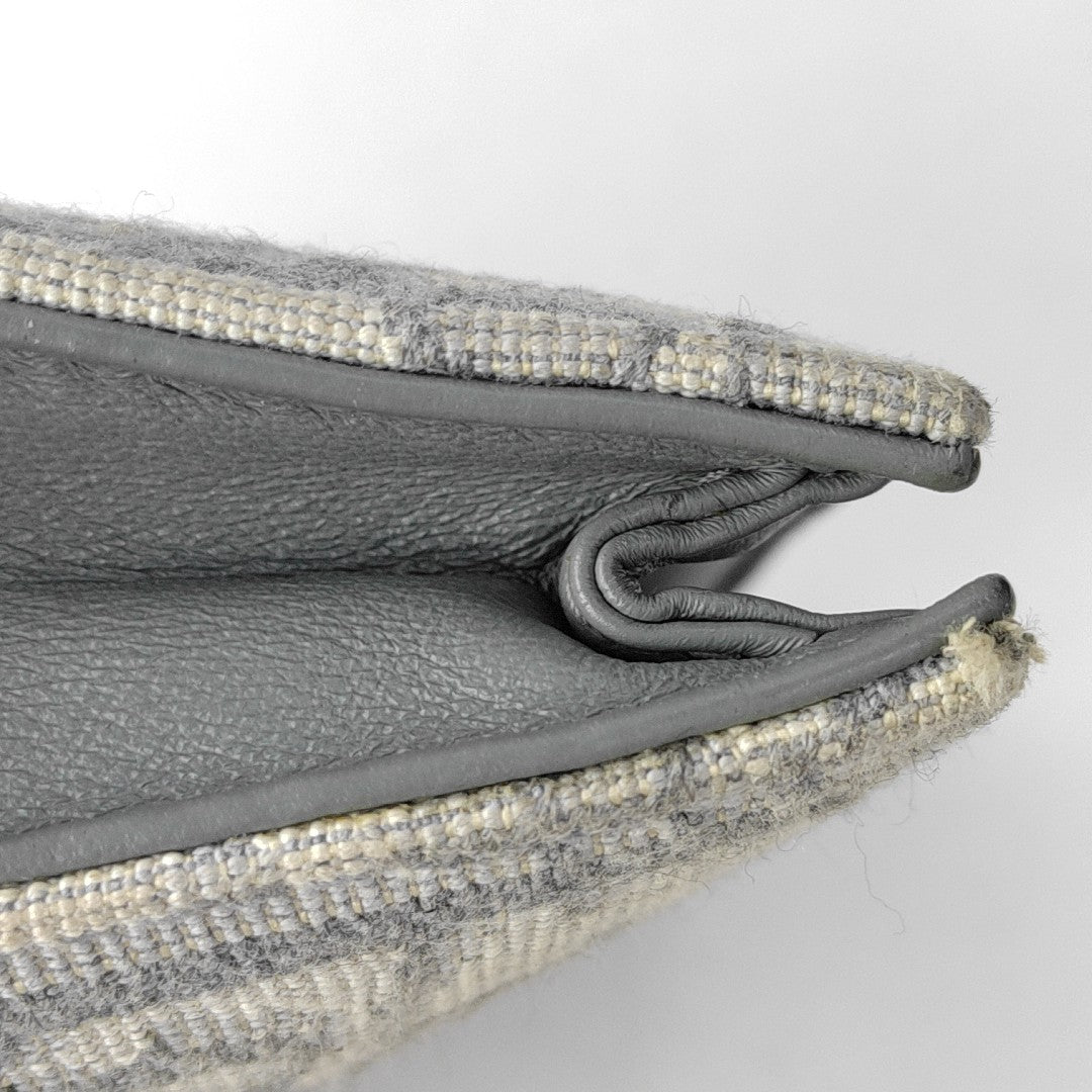 Saddle Mini Oblique Canvas Gray Wallet