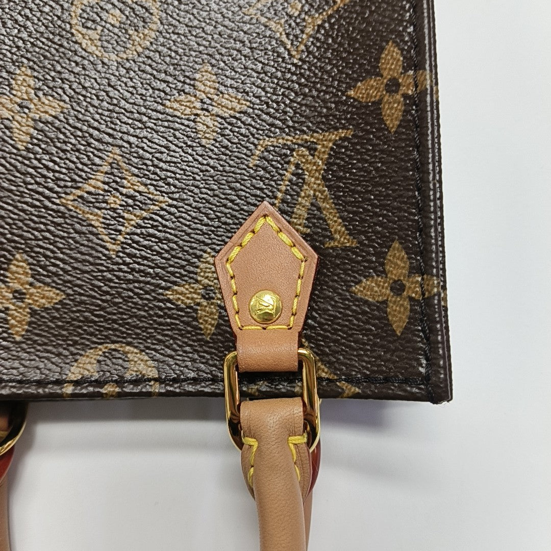 SAC PLAT Mini Monogram Coated Canvas Brown