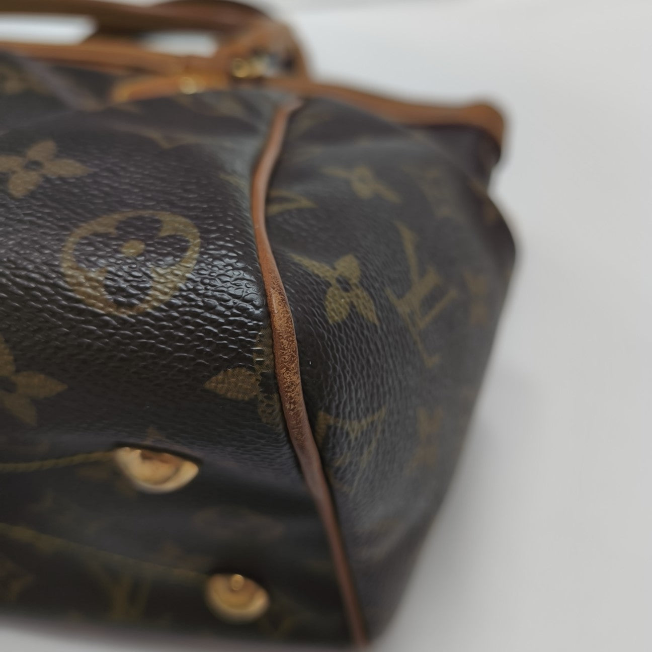 Monogram Coated Canvas Top Handle Bag Brown