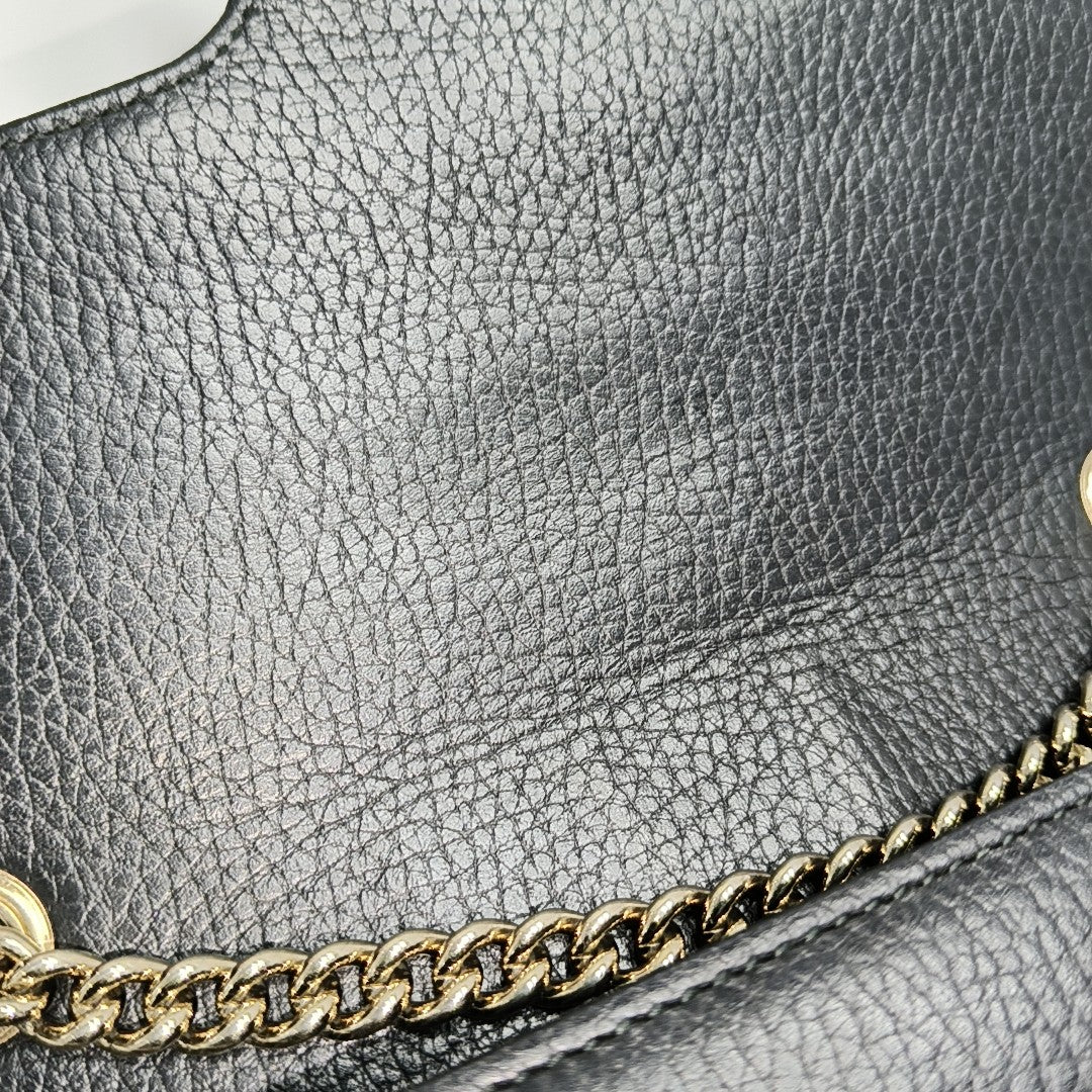 Interlocking G Small Calfskin Black