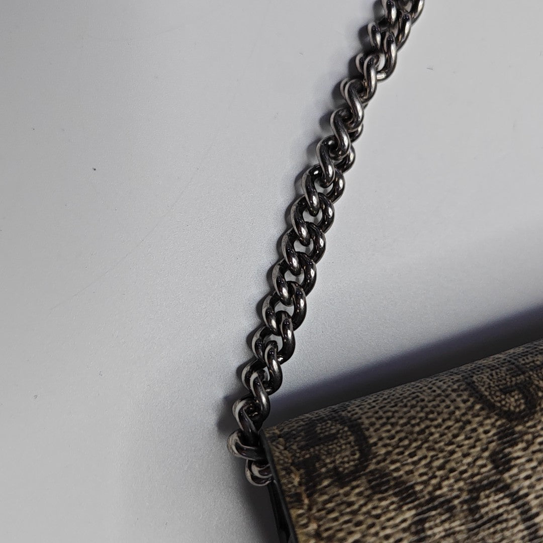Dionysus Super Mini Monogram Coated Canvas Beige