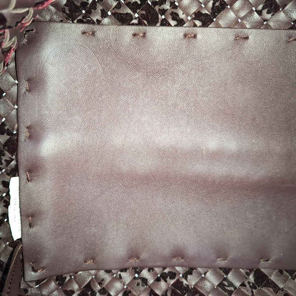 Calfskin Top Handle Bag Purple
