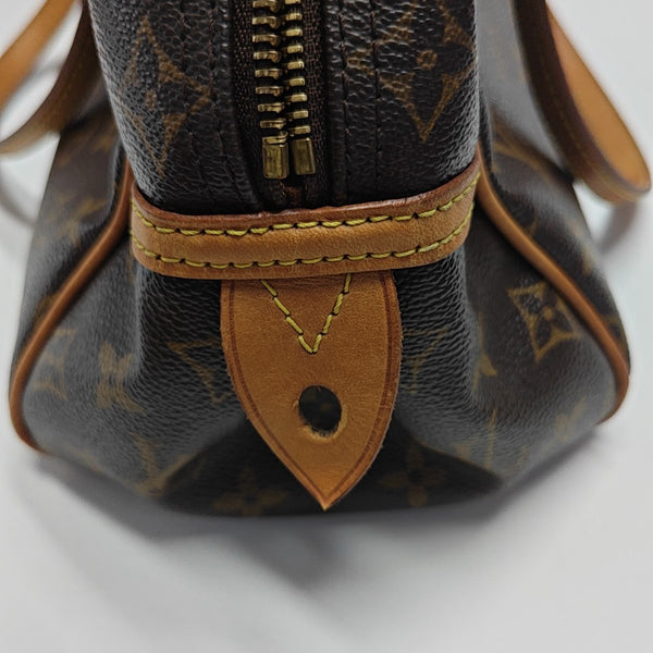 MONTORGUEI PM Monogram Coated Canvas Brown
