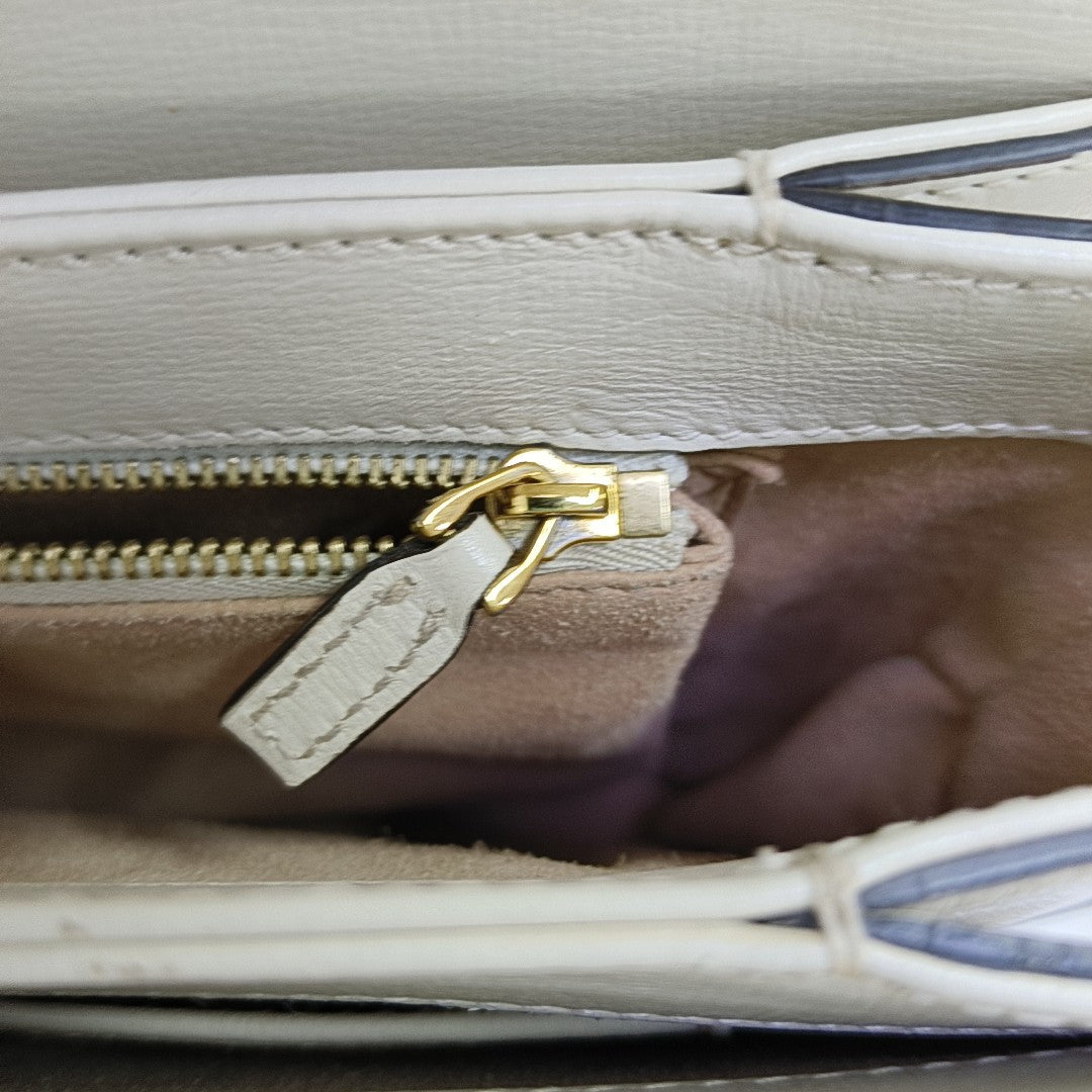 Horsebit 1955 Small Monogram Coated Canvas Beige