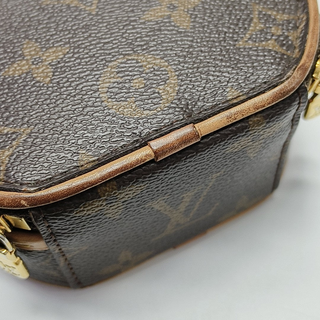 BOITE CHAPEAU Mini Monogram Coated Canvas Brown