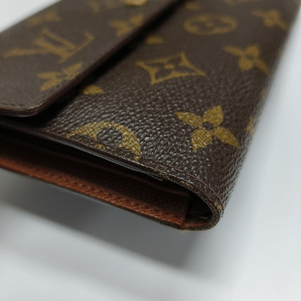 PORTE MONNAIE Monogram Coated Canvas Brown Wallet