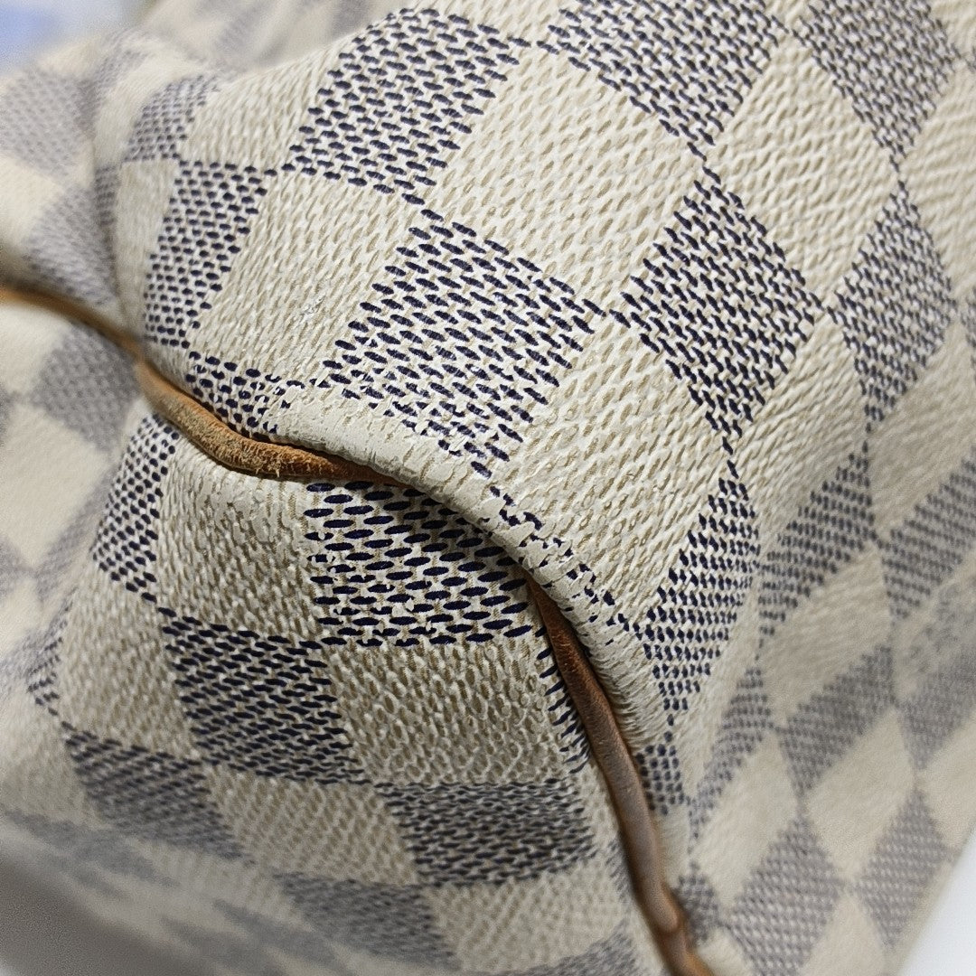 SPEEDY 25 Damier Azur Coated Canvas White