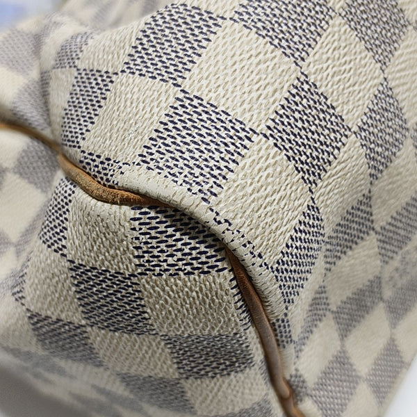SPEEDY 25 Damier Azur Coated Canvas White