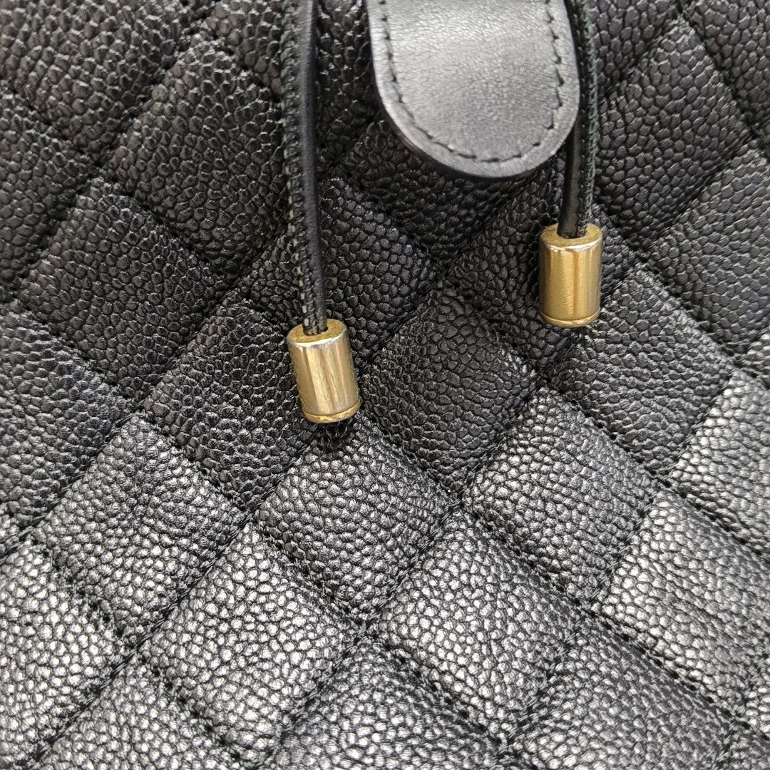 FILIGREE Small Quilted Grained Calfskin Black