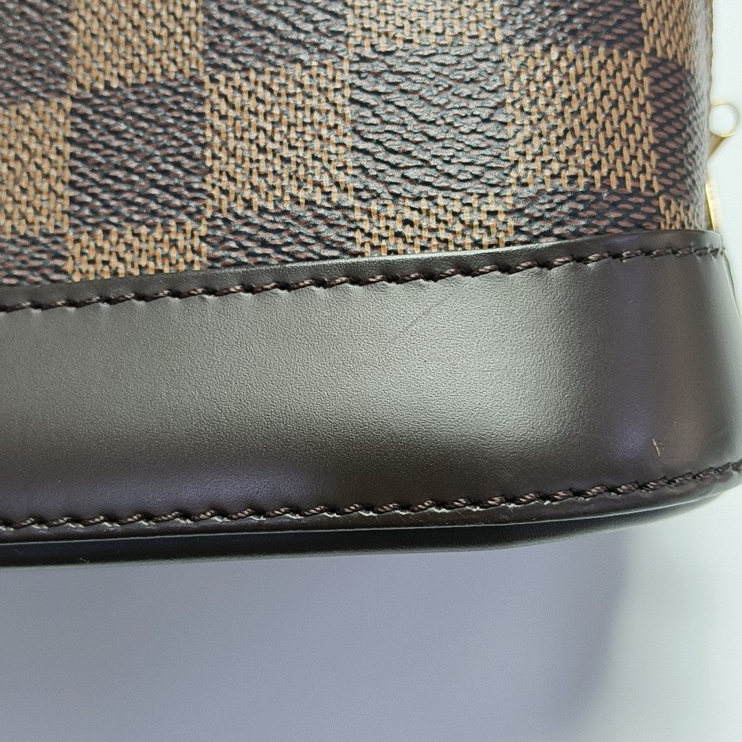 ALMA BB Damier Ebene Coated Canvas Brown