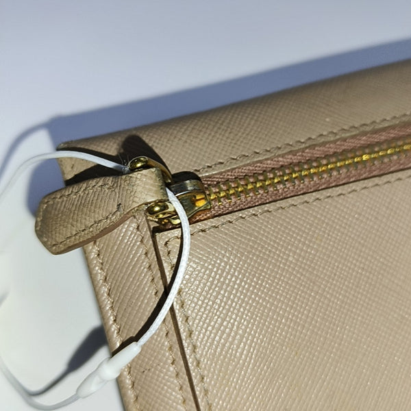 Fiocco Bow Saffiano Calfskin Pink Wallet