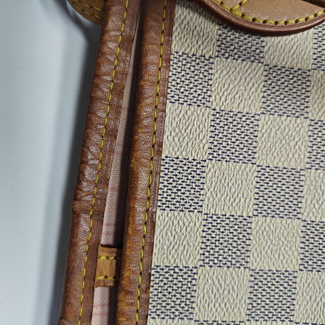 NEVERFULL MM Damier Azur Coated Canvas White