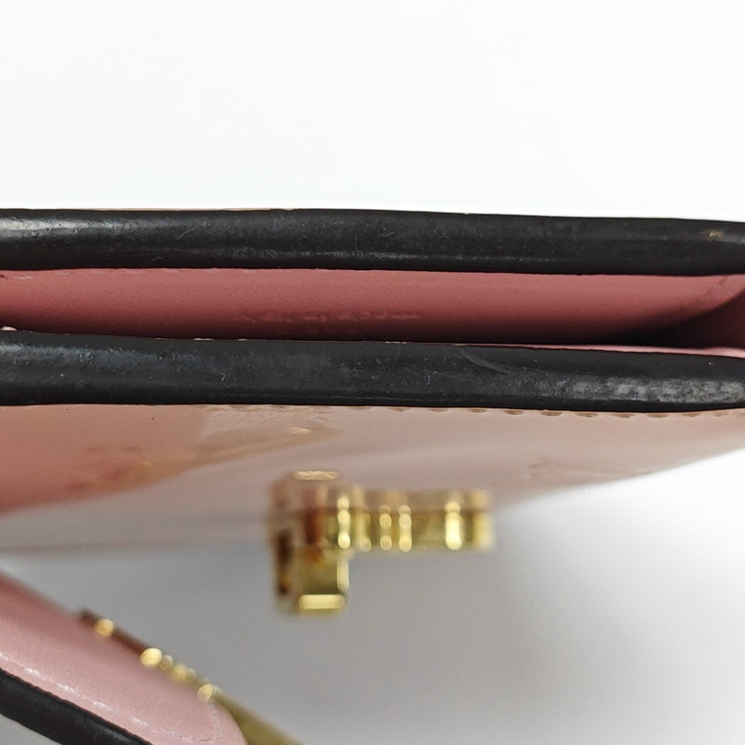 CHERRYWOOD Monogram Calfskin Pink Wallet