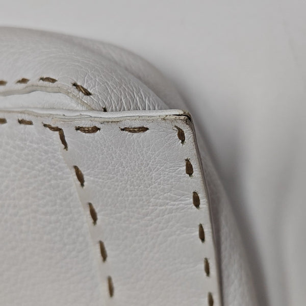 Quilted Calfskin Shoulder Bag White