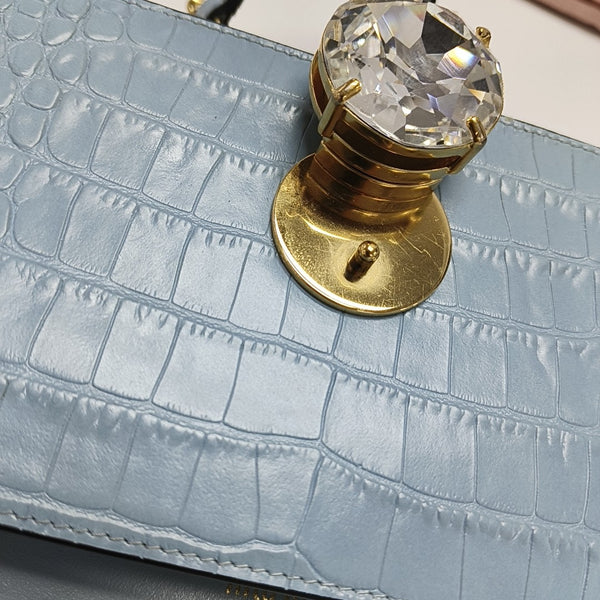 Calfskin Shoulder Bag Blue