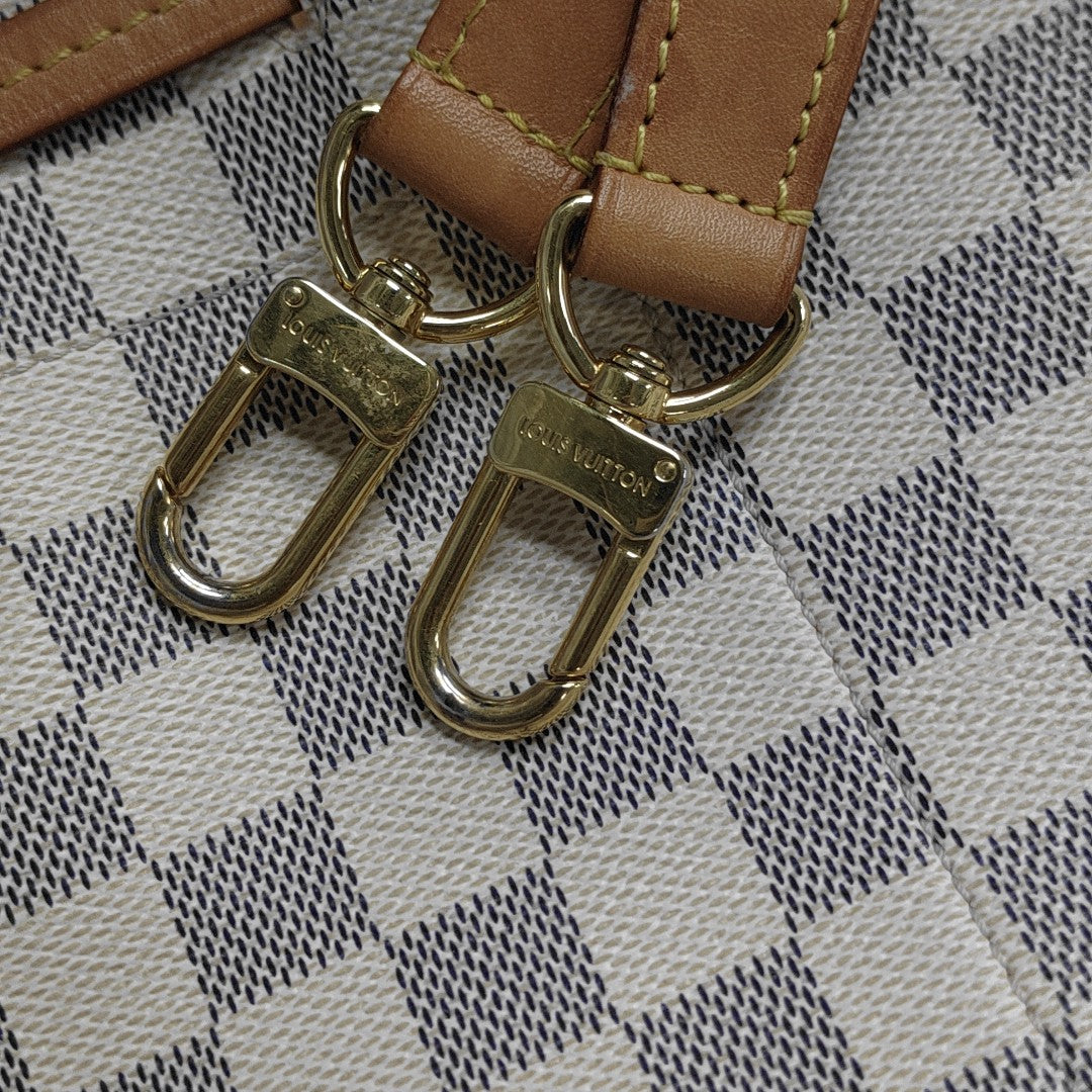 GIROLATA GM Damier Azur Coated Canvas White