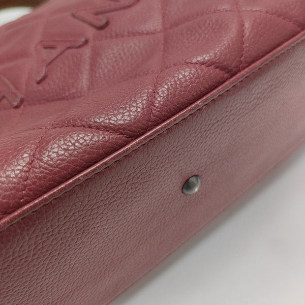 BOWLER Small Quilted Grained Calfskin Red