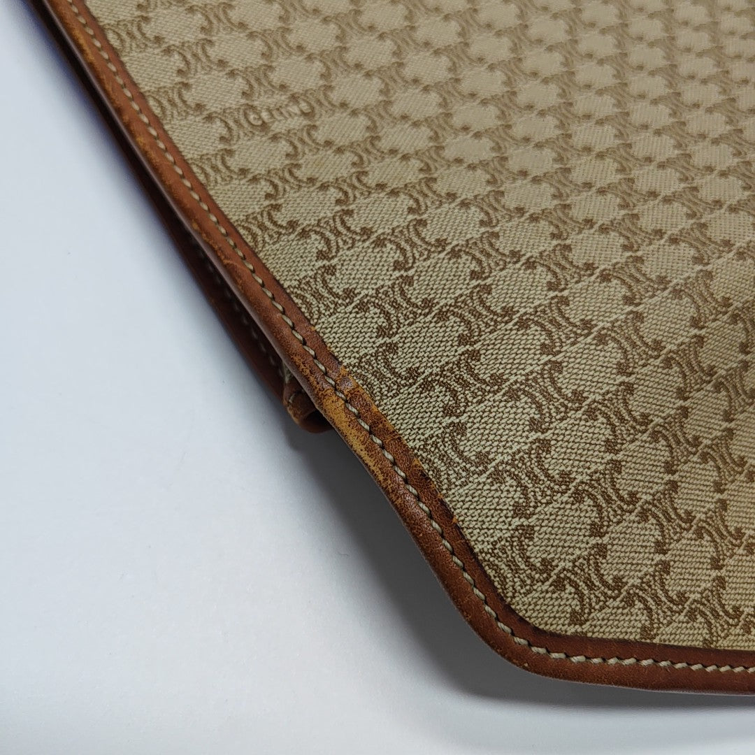 Coated Canvas Clutch Beige