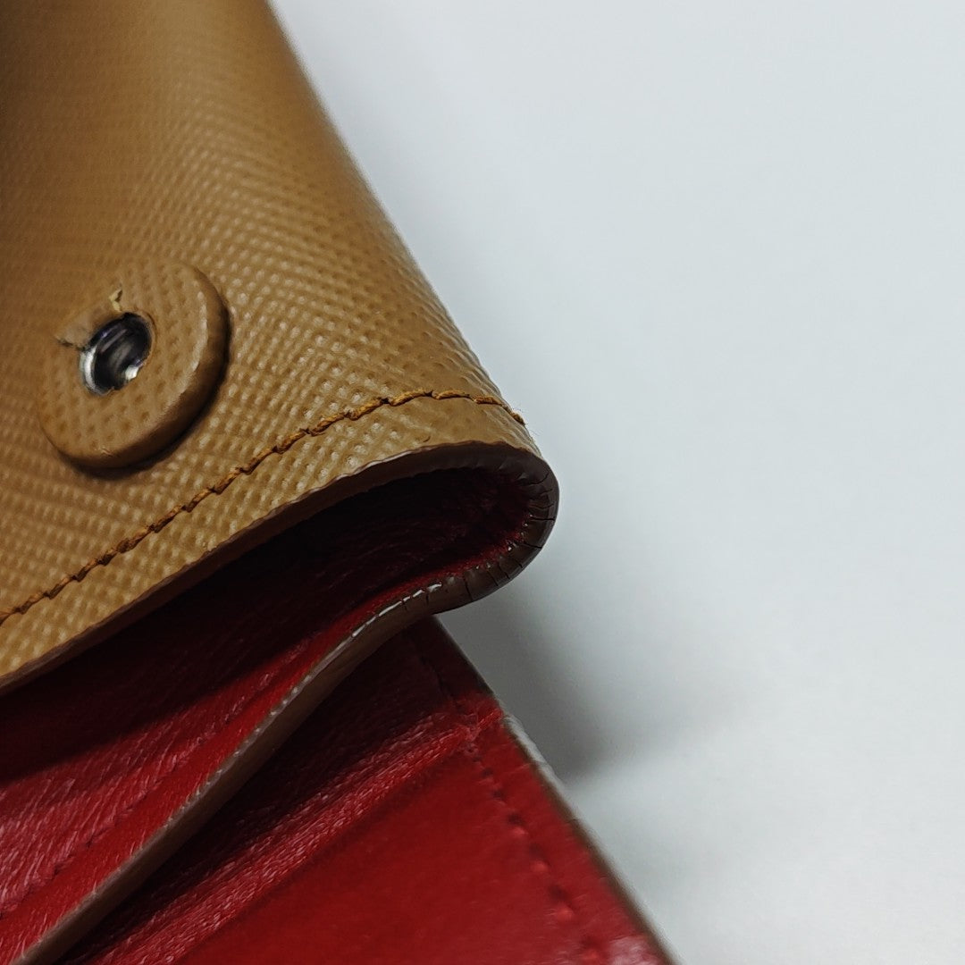 Saffiano Calfskin Shoulder Bag Brown