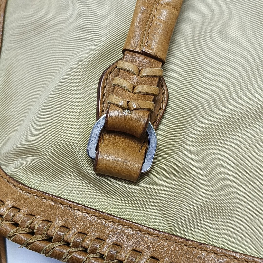 Fabric Top Handle Bag Beige