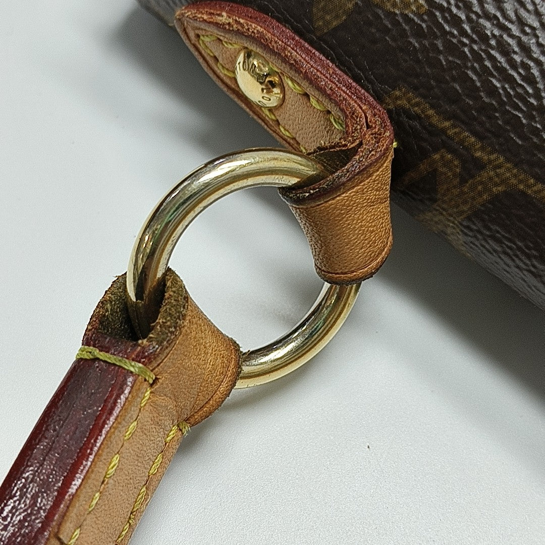CLUNY MM Monogram Coated Canvas Brown