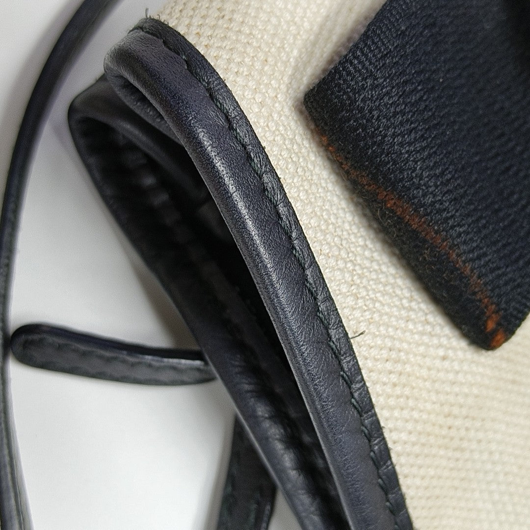 Navy Mini Canvas White