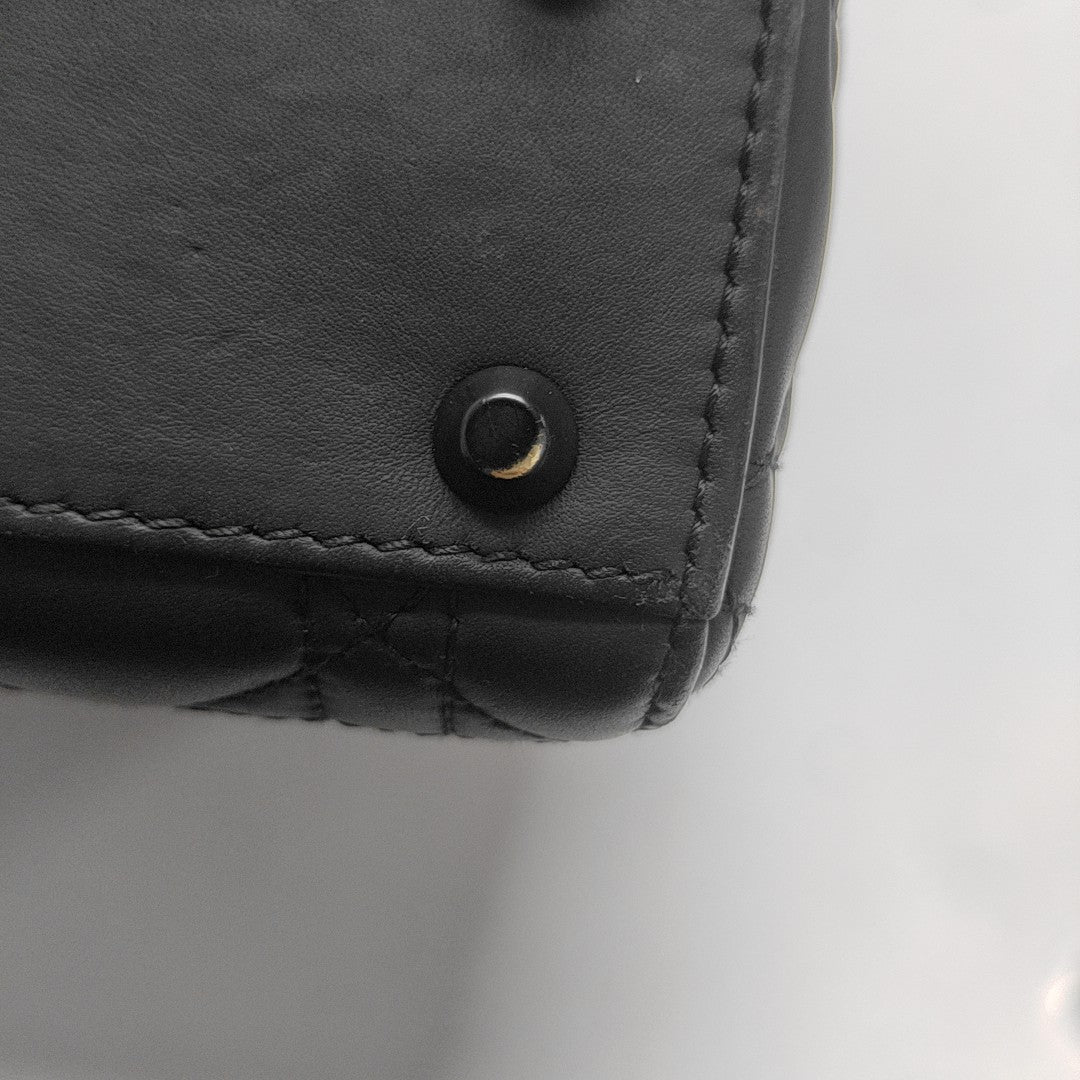 Lady Dior Mini Cannage Lambskin Black