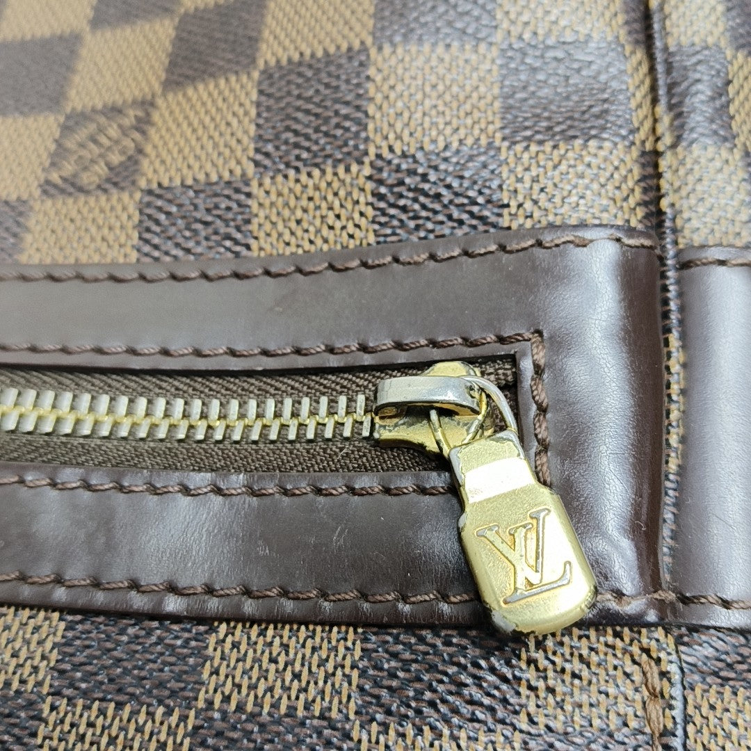 BASTILLE Damier Ebene Coated Canvas Brown