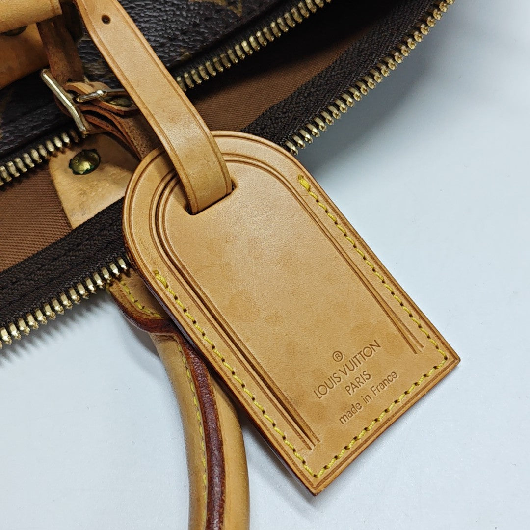 KEEPALL 45 Monogram Coated Canvas Brown