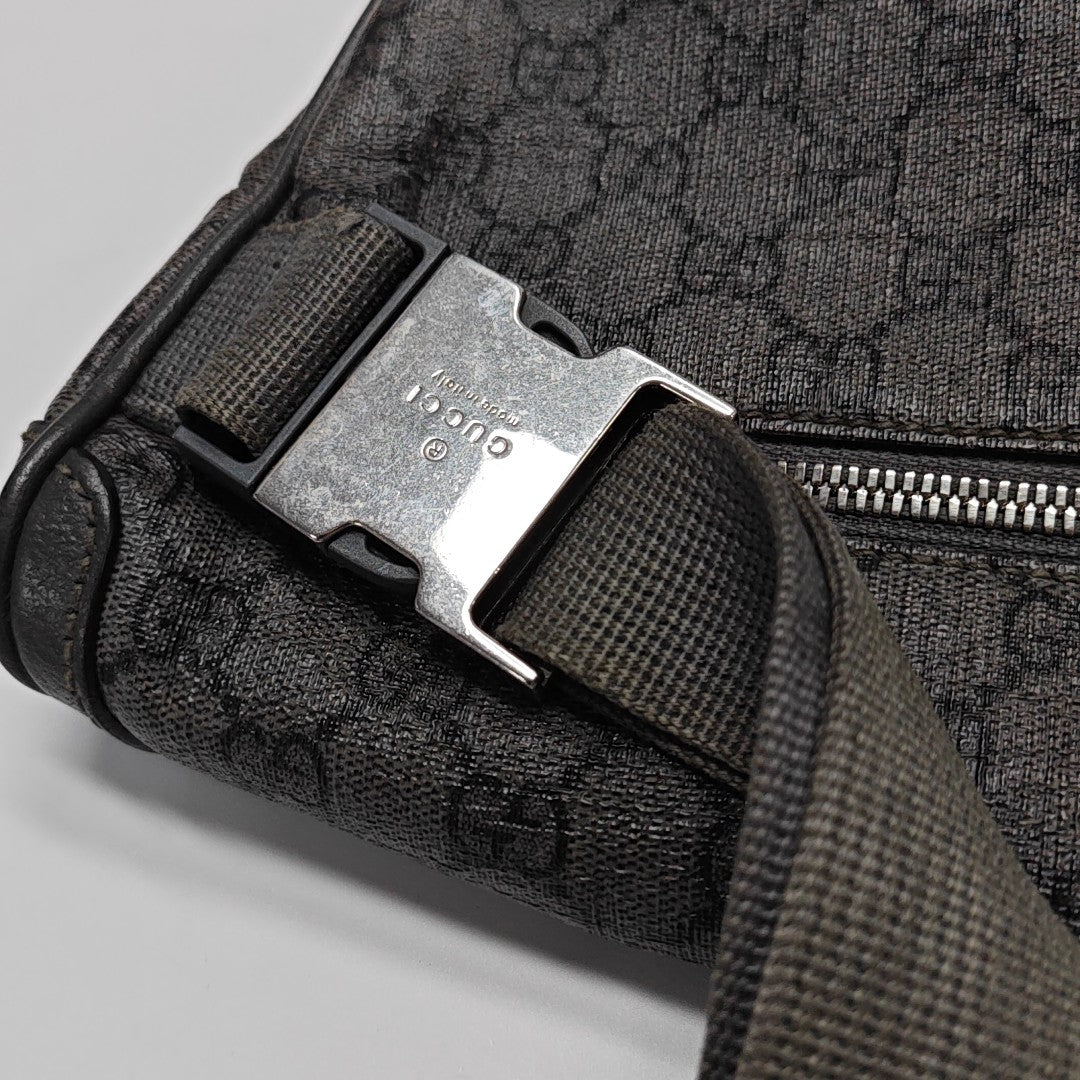 Ophidia Small Monogram Coated Canvas Gray