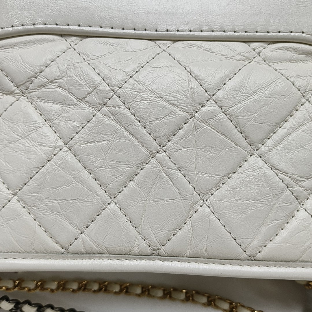GABRIELLE Mini Quilted Calfskin White