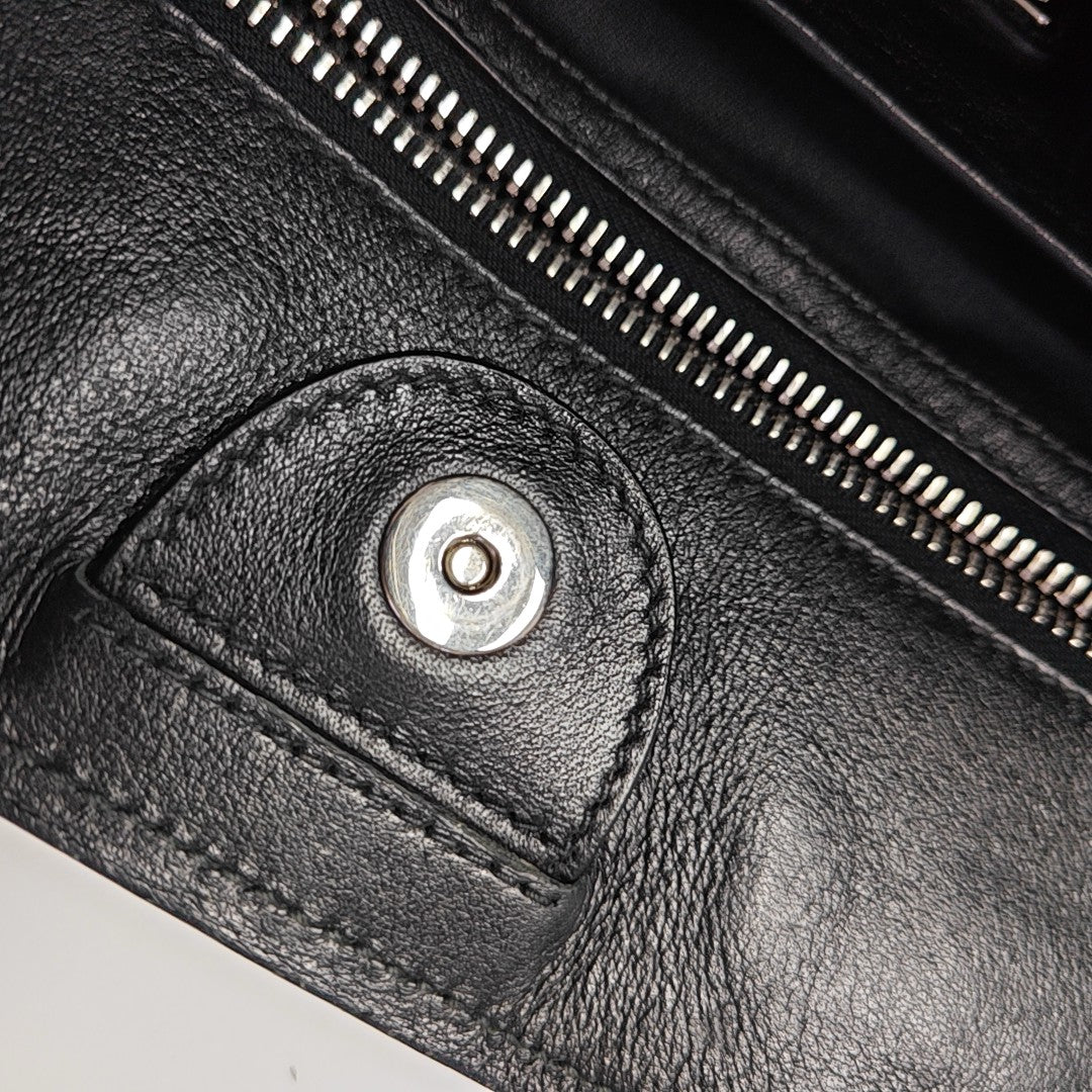 Calfskin Top Handle Bag Black
