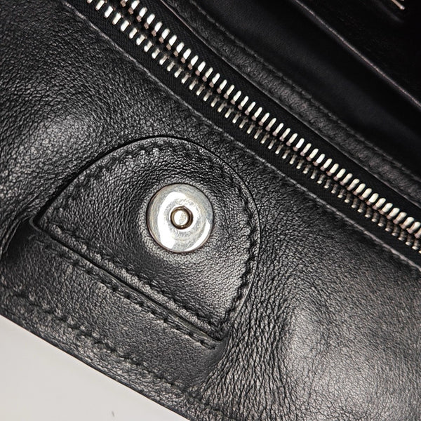 Calfskin Top Handle Bag Black